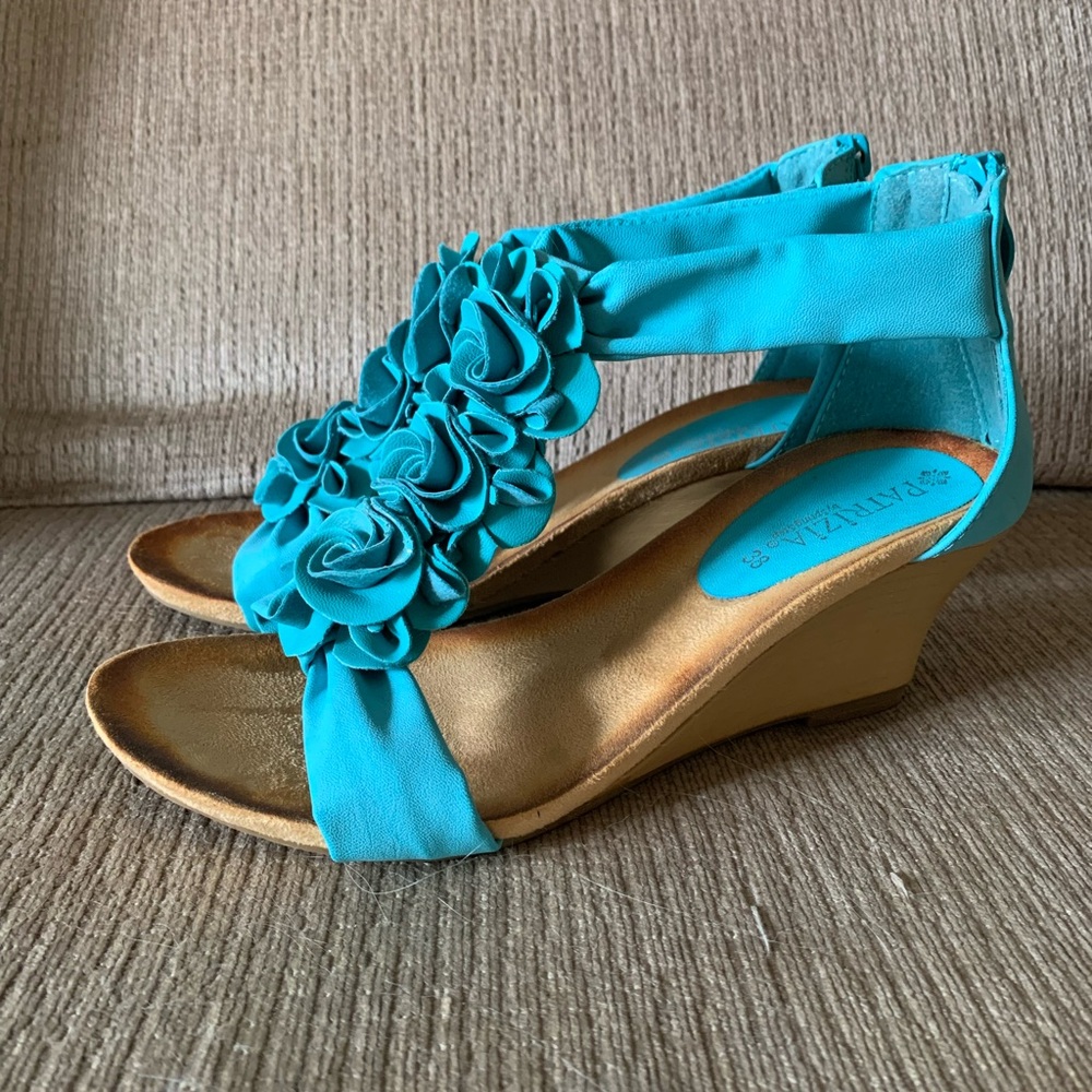 Turquoise Wedge Sandals